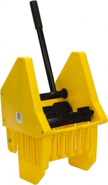 PRO-SOURCE - 32 Qt Plastic Wringer - 11-1/2" Long x 17" High x 12-1/2" Wide, Yellow, Steel Handle - Exact Tooling