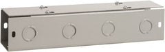 nVent Hoffman - 4" High x 4" Wide x 12" Long, Screw Mount Solid Wall Wire Duct - Gray, 4 Knockouts, Flat Cover, Steel - Exact Tooling
