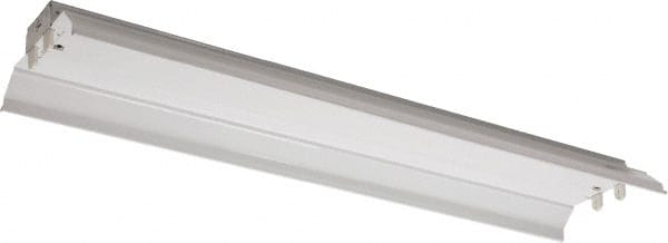 Cooper Lighting - 2 Lamps, 32 Watts, Fluorescent, Low Bay Fixture - 48" Long x 4-5/8" High x 12" Wide, 120-277 Volt, Steel Housing - Exact Tooling