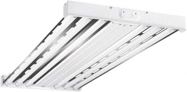 Cooper Lighting - 6 Lamps, 32 Watts, Fluorescent, High Bay Fixture - 48" Long x 2-15/32" High x 19-17/32" Wide, 120-277 Volt, Steel Housing - Exact Tooling