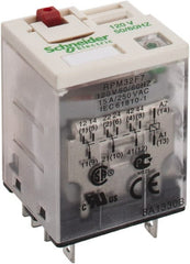 Square D - 11 Pins, 1.7 VA Power Rating, Ice Cube Electromechanical Plug-in General Purpose Relay - 15 Amp at 250 VAC, 3PDT, 120 VAC, 31mm Wide x 39mm High x 27mm Deep - Exact Tooling