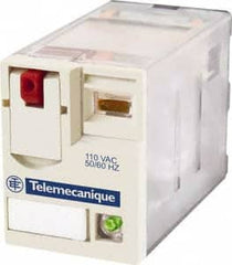 Schneider Electric - 1,500 VA Power Rating, Electromechanical Plug-in General Purpose Relay - 3 Amp at 250 VAC & 28 VDC, 6 at 250/277 VAC & 28 VDC, 8 Amp at 30 VDC, 4CO, 12 VDC - Exact Tooling