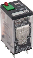 Square D - 8 Pins, 1.1 VA Power Rating, Ice Cube Electromechanical Plug-in General Purpose Relay - 15 Amp at 250 VAC, DPDT, 120 VAC, 21mm Wide x 39mm High x 27mm Deep - Exact Tooling