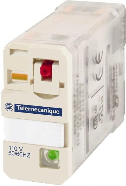 Square D - 5 Pins, Ice Cube Electromechanical Plug-in General Purpose Relay - 15 Amp at 277 V, SPDT, 24 VDC, 14mm Wide x 40mm High x 27mm Deep - Exact Tooling
