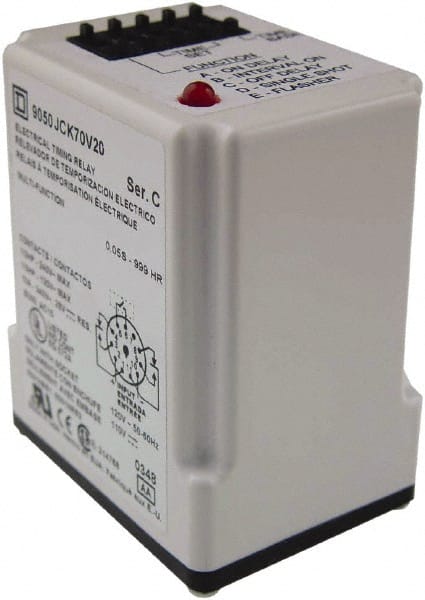 Square D - 999 min Delay, DPDT Time Delay Relay - 10 Contact Amp, 240 VAC - Exact Tooling