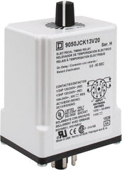 Square D - 8 Pin, 1 min Delay, Multiple Range DPDT Time Delay Relay - 10 Contact Amp, 110 VDC & 120 VAC - Exact Tooling