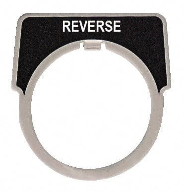 Square D - Half Round, Aluminum Legend Plate - Reverse - Black Background, White Letters, 1.18 Inch Hole Diameter - Exact Tooling