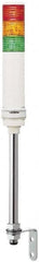 Square D - Red, Green & Orange LED Flashing & Steady Stackable Tower Light with Buzzer - 70 to 85 dB, Tube Mount, IP23 (Vertical Surface), IP54 (Flat Surface), 24 VAC/VDC, 14 to 122°F - Exact Tooling