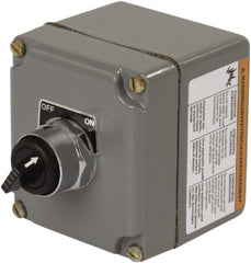 Square D - 30mm, 1 Operator, Knob Operated, Selector Switch Control Station with Off, On Legend - NO/NC Contact, Maintained (MA), 600 VAC, 10 Amp - Exact Tooling