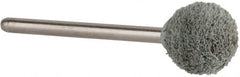 Rex Cut Product - 1/2" Head Diam x 1/2" Thickness, B121, Ball End, Aluminum Oxide Mounted Point - White, Fine Grade, 120 Grit, 45,370 RPM - Exact Tooling