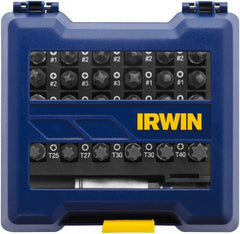 Irwin - 31 Piece, Phillips, Square, Torx Handle, Insert Bit Set - #1 to #3 - Exact Tooling