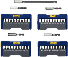 Irwin - 41 Piece, Phillips, Square, Torx, Slotted Handle, Insert Bit Set - #1 to #3 - Exact Tooling