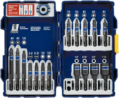 Irwin - 17 Piece, Phillips, Square, Torx, Hex Nutsetter, Slotted Handle, Drive Set - 1/4 to 7/16" Hex, #2 - Exact Tooling