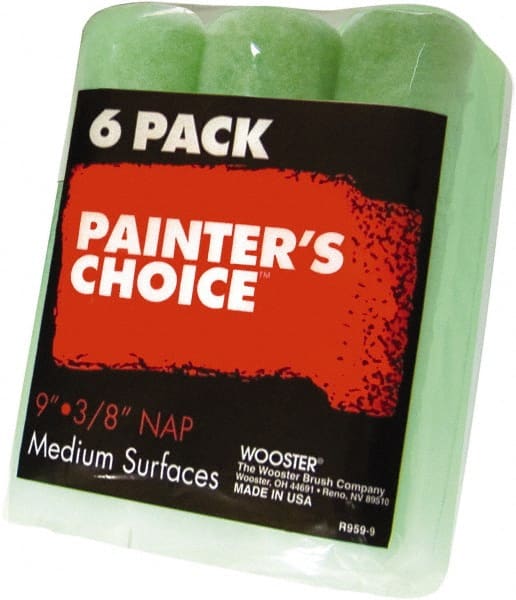 Wooster Brush - 3/8" Nap, 9" Wide Paint Roller - Medium Texture, Synthetic Knit - Exact Tooling