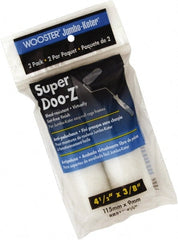 Wooster Brush - 3/8" Nap, 4-1/2" Wide Paint Mini Roller Covers - Medium Texture, Woven - Exact Tooling