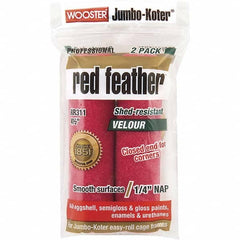 Wooster Brush - 1/4" Nap, 4-1/2" Wide Paint Mini Roller Covers - Smooth Texture, Velour - Exact Tooling