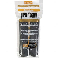 Wooster Brush - 3/8" Nap, 6-1/2" Wide Paint Mini Roller Covers - Smooth Texture, Foam - Exact Tooling