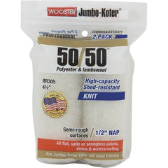 Wooster Brush - 1/2" Nap, 4-1/2" Wide Paint Mini Roller Covers - Semi-Rough Texture, Wool/Poly Blend - Exact Tooling