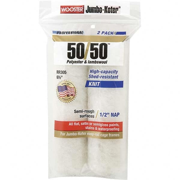 Wooster Brush - 1/2" Nap, 6-1/2" Wide Paint Mini Roller Covers - Semi-Rough Texture, Wool/Poly Blend - Exact Tooling