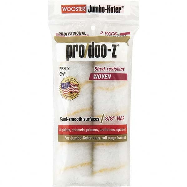 Wooster Brush - 3/8" Nap, 6-1/2" Wide Paint Mini Roller Covers - Medium Texture, Woven - Exact Tooling