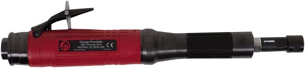 Chicago Pneumatic - 1/4" Collet, Straight Handle, Air Extended Length Die Grinder - 18,000 RPM, Rear Exhaust, 36 CFM, 1.2 hp, 90 psi, 9.5mm Inlet - Exact Tooling