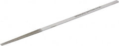 Strauss - 6.69" OAL Medium Flat Needle Diamond File - 0.157" Wide x 0.09" Thick, 1.97 LOC, Gray, 126 Grit - Exact Tooling