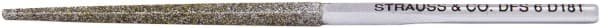 Strauss - 3.346" OAL Medium Square Needle Diamond File - 0.102" Wide x 0.102" Thick, 1.77 LOC, Gray, 126 Grit - Exact Tooling