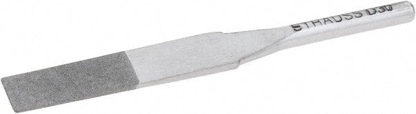Strauss - 2.244" OAL Very Fine Flat Needle Diamond File - 0.238" Wide x 0.118" Thick, 0.59 LOC, Gray, 30 Grit - Exact Tooling