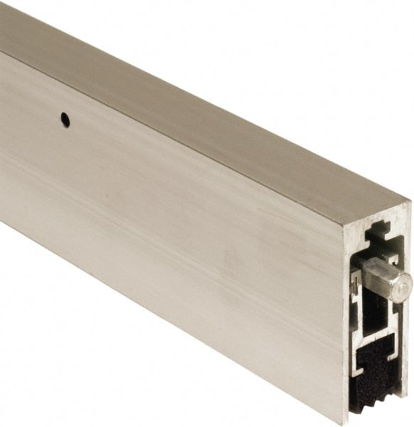 National Guard Products - 0.6667" Back Strip Brush Width, Aluminum Automatic Door Bottom Sweep - 1" Bristle Length, Neoprene, 2" OAL, 2" High, Anodized Alum Coated - Exact Tooling