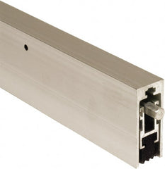 National Guard Products - 0.6667" Back Strip Brush Width, Aluminum Automatic Door Bottom Sweep - 1" Bristle Length, Neoprene, 2" OAL, 2" High, Anodized Alum Coated - Exact Tooling