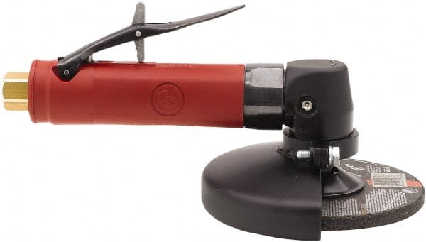 Chicago Pneumatic - 3" Wheel Diam, 20,000 RPM, Pneumatic Angle & Disc Grinder - 3/8-24 Spindle, 19 CFM, Rear Exhaust - Exact Tooling