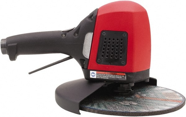 Chicago Pneumatic - 9" Wheel Diam, 6,500 RPM, Pneumatic Angle & Disc Grinder - 5/8-11 Spindle, 93 CFM, Side Exhaust - Exact Tooling