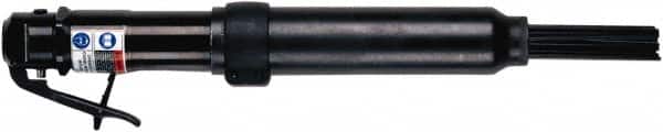 Chicago Pneumatic - 4,300 BPM, 15/16" Bore Diam, Pneumatic Inline Needle Scaler - 7" Needle Length, 1" Stroke Length, 2.38 CFM, 90 psi, 1/4 NPT Inlet - Exact Tooling