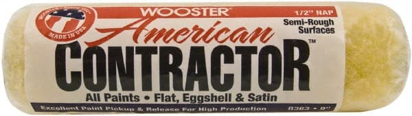Wooster Brush - 1/2" Nap, 9" Wide Paint Roller - Semi-Rough Texture, Synthetic Knit - Exact Tooling