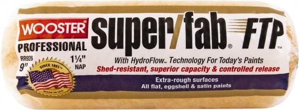 Wooster Brush - 1-1/4" Nap, 9" Wide Paint Roller - Extra-Rough Texture, Synthetic Knit - Exact Tooling