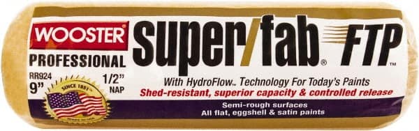 Wooster Brush - 1/2" Nap, 9" Wide Paint Roller - Semi-Rough Texture, Synthetic Knit - Exact Tooling