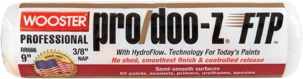 Wooster Brush - 3/8" Nap, 9" Wide Paint Roller - Medium Texture, Woven - Exact Tooling