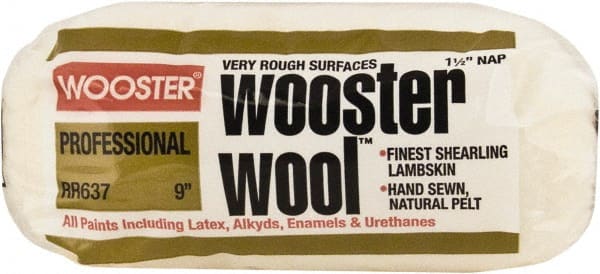 Wooster Brush - 1-1/2" Nap, 9" Wide Paint Roller - Extra-Rough Texture, Lambswool - Exact Tooling