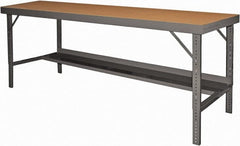 Durham - 120 Wide x 30" Deep x 26" High, Steel Workbench - Folding Legs, Gray - Exact Tooling