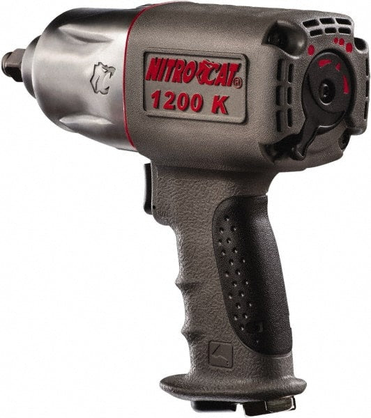 AIRCAT - 1/2" Drive, 8,000 RPM, 900 Ft/Lb Torque Impact Wrench - Pistol Grip Handle, 950 IPM, 8 CFM, 90 psi, 1/4" NPT Inlet - Exact Tooling