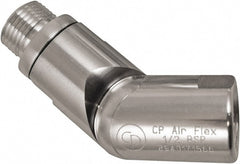 Chicago Pneumatic - 1/2 Male x Female NPT Pneumatic Hose Swivel Fitting - 1/2" ID, Aluminum, Industrial Interchange, 1-5/32" Body Diam - Exact Tooling