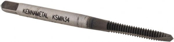 Kennametal - #4-40, 2 Flute, TiN/CrC/C Finish, Vanadium High Speed Steel Spiral Point Tap - Plug Chamfer, Right Hand Thread, 1-7/8" OAL, 13mm Thread Length, 3.58mm Shank Diam, 2B/3B Class of Fit, Series GOtap - Exact Tooling