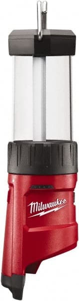 Milwaukee Tool - LED Bulb, 400 Lumens, Spotlight/Lantern Flashlight - Red Plastic Body, 12V Lithium-Ion Batteries Not Included - Exact Tooling