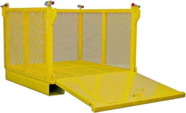 Machining & Welding - 36" Long x 36" Wide x 28" High Steel Basket-Style Bulk Container - 2,500 Lb. Load Capacity - Exact Tooling