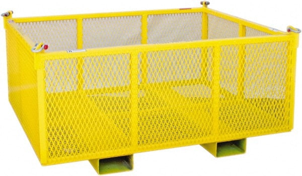 Machining & Welding - 60" Long x 48" Wide x 24" High Steel Basket-Style Bulk Container - 2,500 Lb. Load Capacity - Exact Tooling