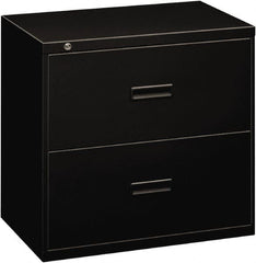 Basyx - 30" Wide x 28-3/8" High x 19-1/4" Deep, 2 Drawer Lateral File - Steel, Black - Exact Tooling