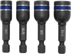 Irwin - 4 Piece, Magnetic Nutsetters Handle, Hex - 1/4 to 7/16" Hex - Exact Tooling