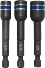 Irwin - 3 Piece, Magnetic Nutsetters Handle, Hex - 1/4 to 3/8" Hex - Exact Tooling
