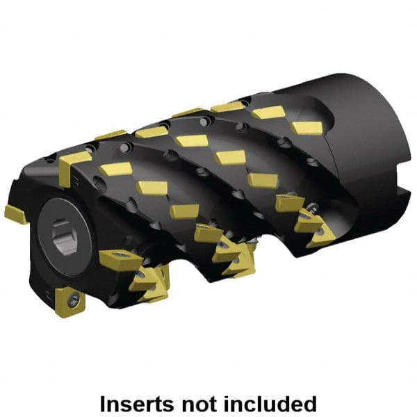 Kennametal - 28 Inserts, 50mm Cut Diam, 27mm Arbor Diam, 51mm Max Depth of Cut, Indexable Square-Shoulder Face Mill - 0° Lead Angle, 76mm High, SD.. 09T3.. Insert Compatibility, Through Coolant, Series 5230VS09 - Exact Tooling