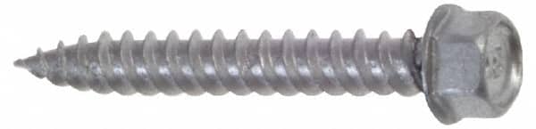 Buildex - #9 Hex Washer Head Sheet Metal Screw - Steel, 1" Length Under Head - Exact Tooling